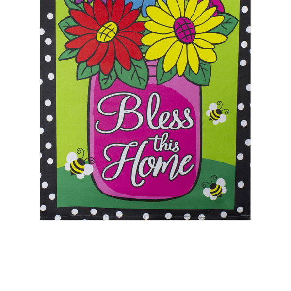 Northlight Bless this Home Bouquet with Vase Outdoor Garden Flag