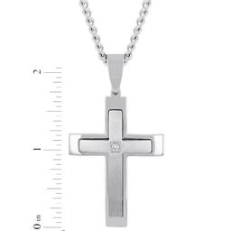 Mens Nova Star® Forged 1/20ctw. Lab Grown Diamond Cross Pendant