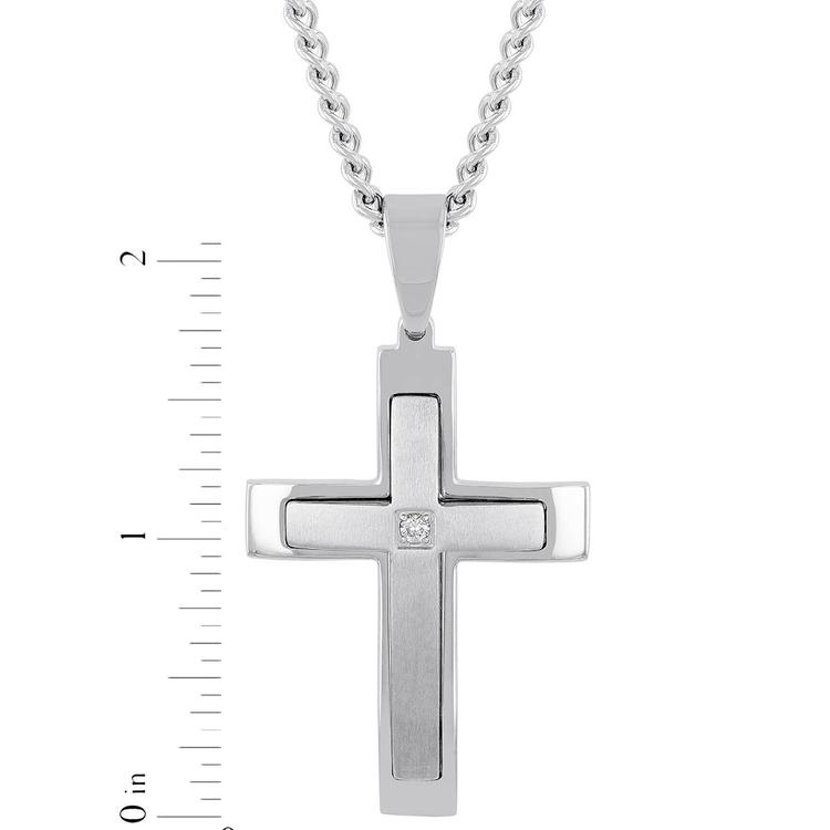Mens Nova Star® Forged 1/20ctw. Lab Grown Diamond Cross Pendant