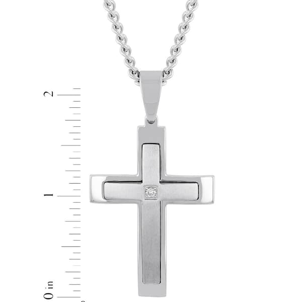 Mens Nova Star&#174; Forged 1/20ctw. Lab Grown Diamond Cross Pendant