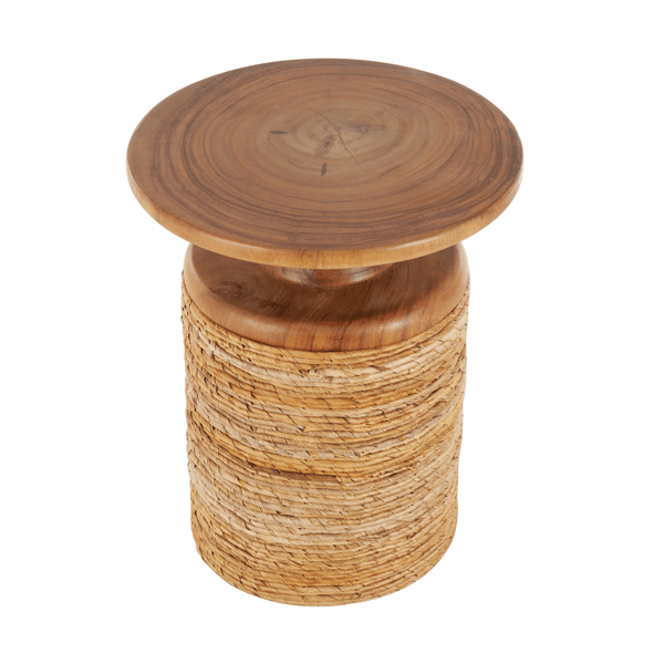 9th & Pike® Traditional Brown Banana Leaf Accent Table