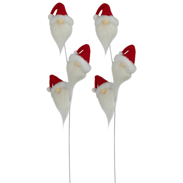Northlight Red & White Santa Gnome Christmas Picks - Set of 2