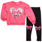 Girls (4-6x) Barbie® Long Sleeve Fleece Lined Top w/ Leggings Set - image 2