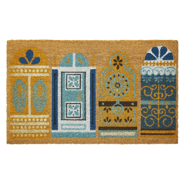 VCNY Home Fancy Doors Outdoor Coir Doormat