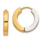 Womens Gold Classics(tm) Two-Tone Hollow Hinged Hoop Earrings - image 1
