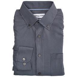 Mens Christian Aujard Slim Fit Stretch Check Dress Shirt - Black