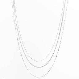 Design Collection Silver Plated 18in. Multi Strand Necklace