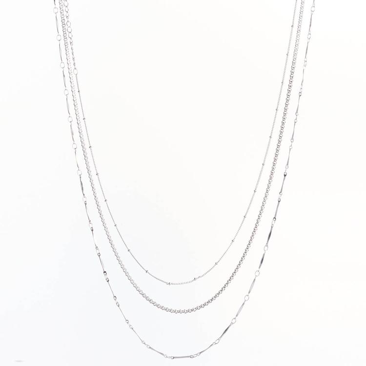 Design Collection Silver Plated 18in. Multi Strand Necklace