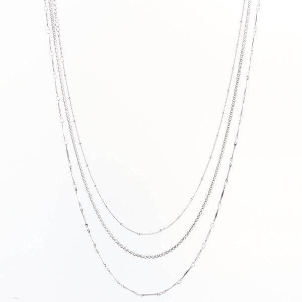 Design Collection Silver Plated 18in. Multi Strand Necklace - image 