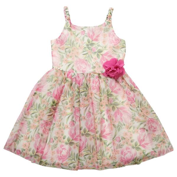 Girls &#40;7-12&#41; Jessica Simpson Floral Mesh Dress w/ Straps - image 