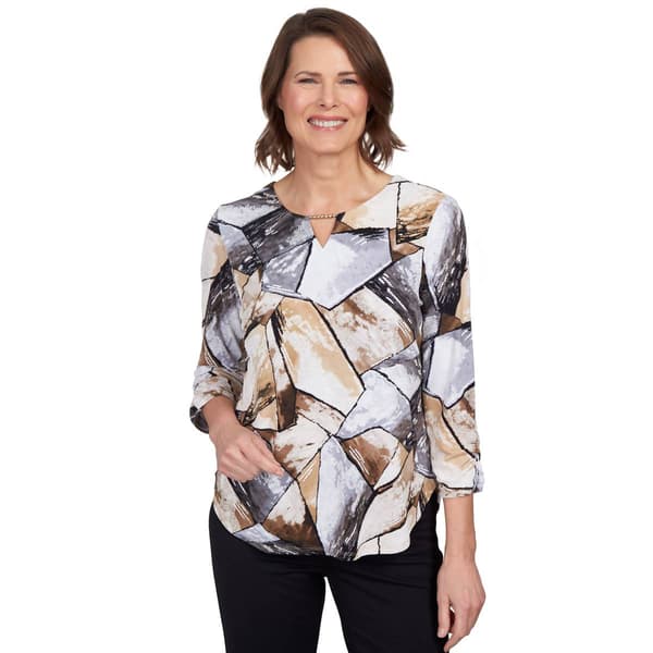 Womens Alfred Dunner Classics Patchwork Blouse - image 