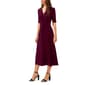 Womens MSK Elbow Sleeve V-Neck Twist Front Midi Dress - image 3