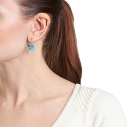 Athra Howlite Turquoise Stone Dragonfly Drop Earrings