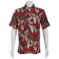 Mens Campia Short Sleeve Rayon Spandex Button Down Shirt - Red - image 1
