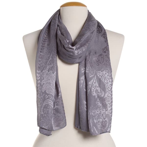 Womens Renshun Solid Pashmina Oblong Scarf - Grey