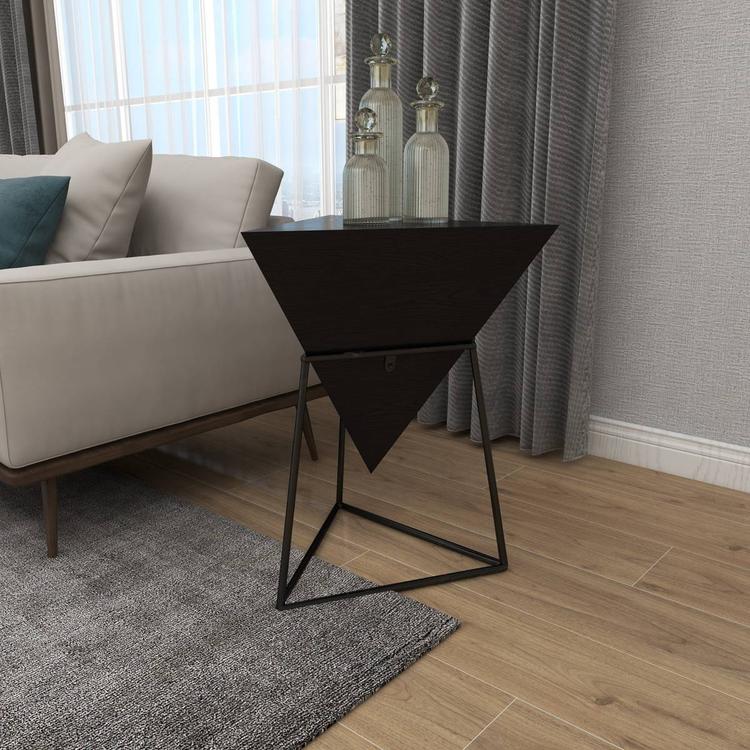 9th & Pike® Black Metal and Wood Modern Accent Table
