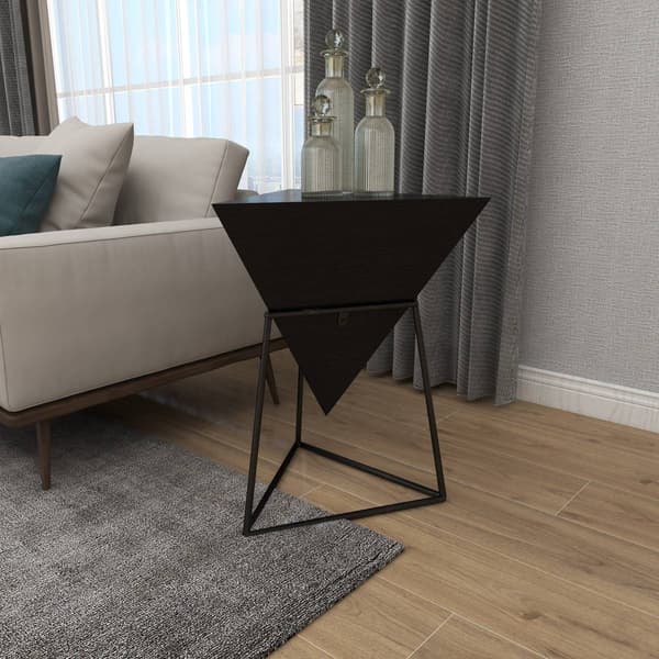9th & Pike® Black Metal and Wood Modern Accent Table