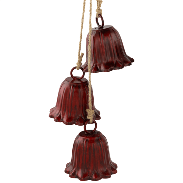 Northlight Trio Red Fluted Christmas Bells  - Set of 2