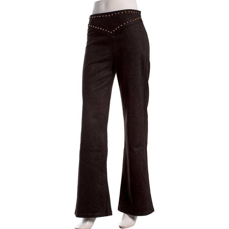 Juniors Love Tree Stretch Suede Stud Flare Pants