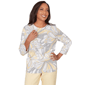 Womens Alfred Dunner Al Fresco Abstract  Butterfly Ribbed Crew N - image 1