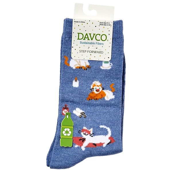 Womens Davco(R) Cats Spa Crew Socks