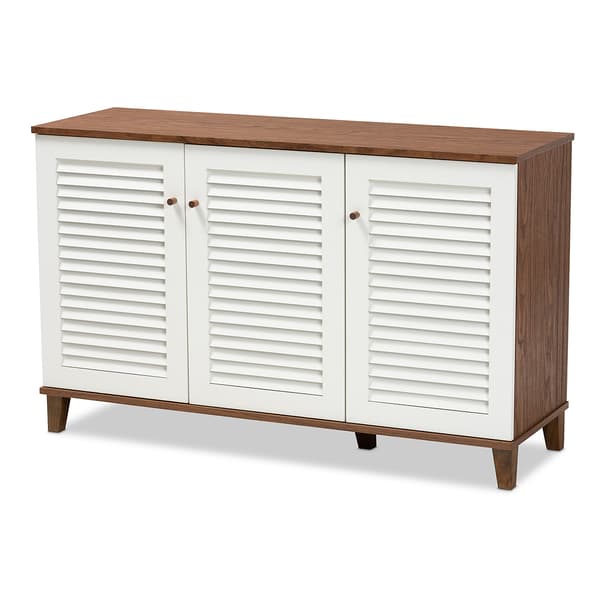 Baxton Studio Coolidge 8 Shelf Wood Shoe Storage Cabinet - image 