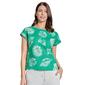 Womens Jones New York Short Sleeve Side Button Seashell Blouse - image 2