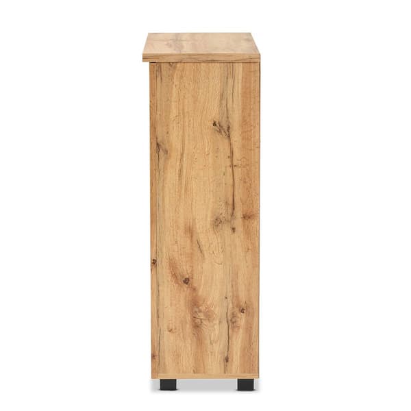 Baxton Studio Adalwin Oak Brown Wood 2-Door Shoe Storage Cabinet
