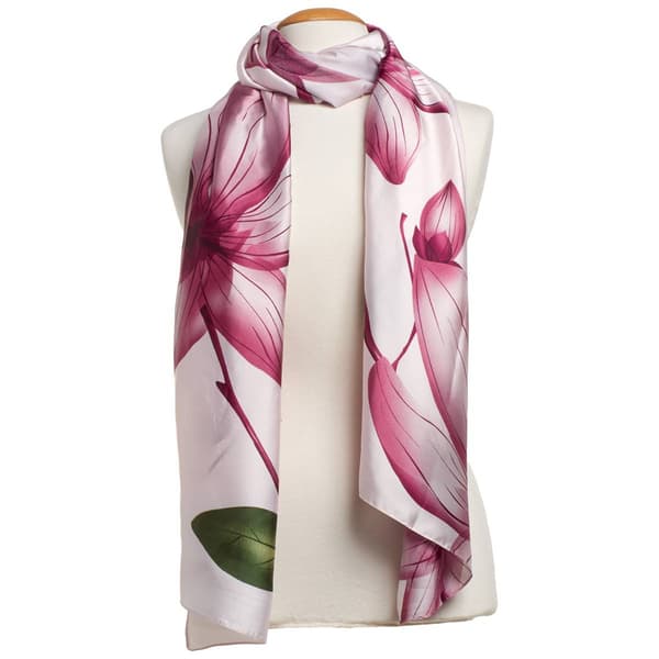 Womens Renshun Purple Floral Oblong Scarf - image 