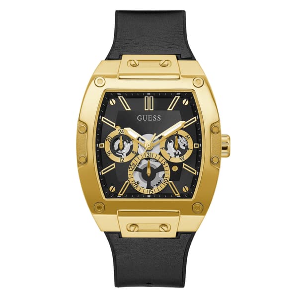 Mens Guess Gold-Tone Flex Strap Gold-Tone/Black Watch - GW0202G1 - image 