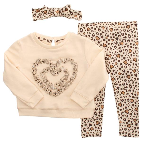 Baby Girl (12-24M) BTween(R) Sweatshirt & Leopard Leggings Set - image 
