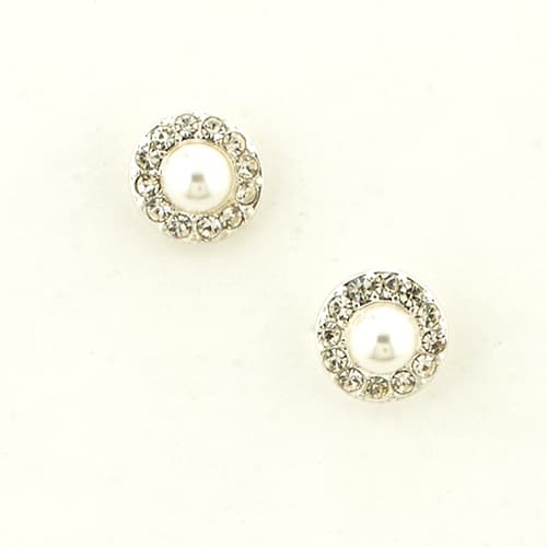 Freedom Nickel Free Clear Crystal Pearl Earrings - image 