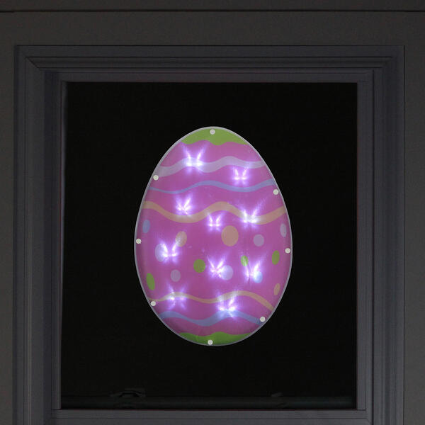 Northlight Seasonal LED Pink Easter Egg Window Silhouette