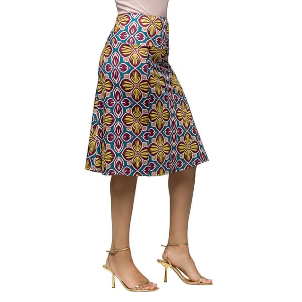 Womens 24/7 Comfort Apparel Bright Floral Comfortable Skirt
