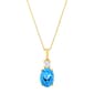 Diamond Classics(tm) 10kt. Yellow/Blue Topaz Oval Pendant - image 1