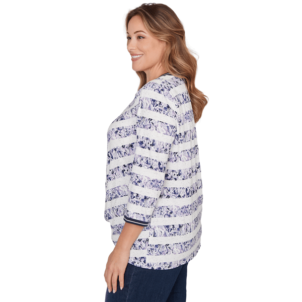 Plus Size Ruby Rd. Jetsetter Floral Chevron Knot Front Blouse