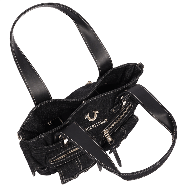 True Religion Multi Pocket Denim Cinch Tote