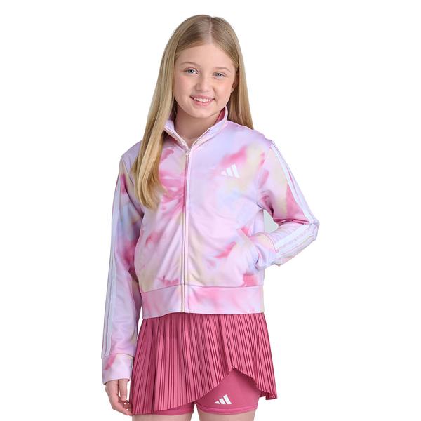 Girls (7-16) adidas(R) 3 Stripe Tie Dye Tricot Jacket - image 