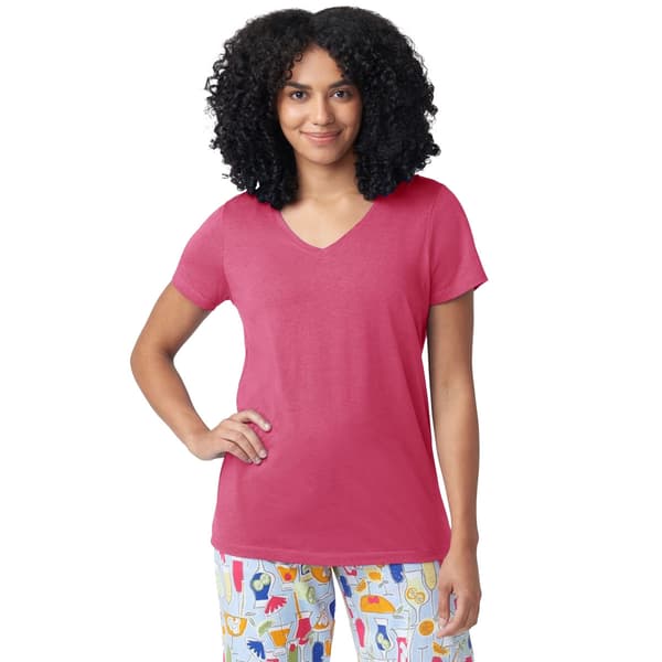 Womens HUE® Short Sleeve Solid Pajama Tee