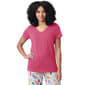 Womens HUE® Short Sleeve Solid Pajama Tee - image 2