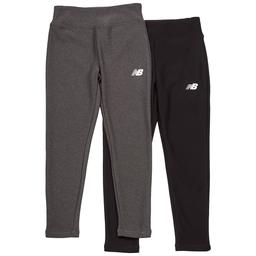 Girls (7-16) New Balance 2pk. Marled/Solid Fleece Lined Leggings