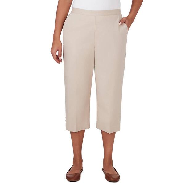 Womens Alfred Dunner Classic Neutrals Twill Pull On Capri Pants - image 