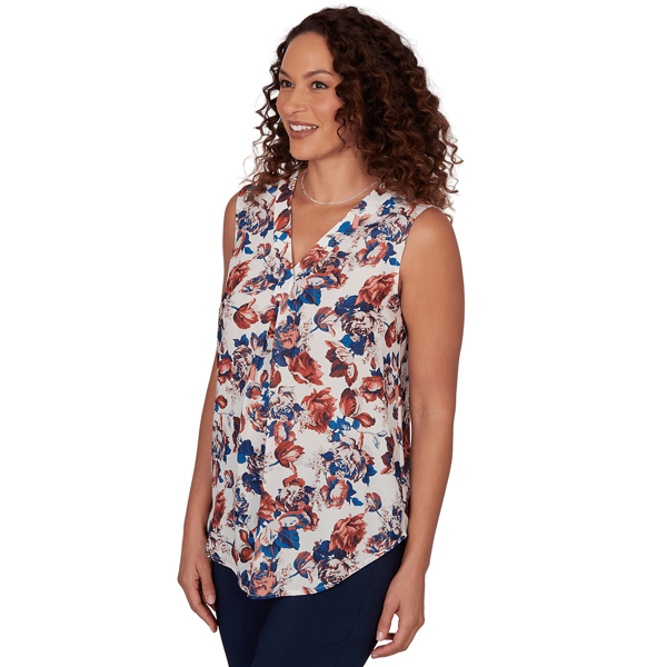 Womens Emaline Summer In The City Sleeveless Floral Blouse