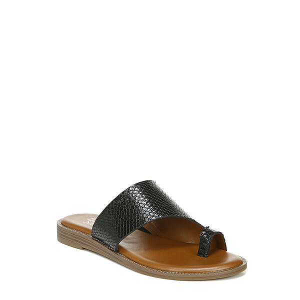 Womens Franco Sarto Gem Snakeskin Leather Slide Sandals - image 