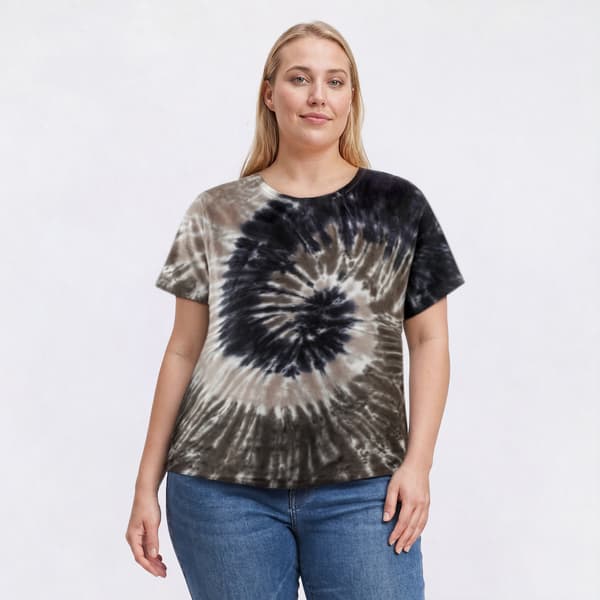 Plus Size Mountain Ridge Short Sleeve Tie Dye Tee - image 