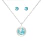 Mini March Birthstone Shaker Necklace and Stud Earring Set - image 1