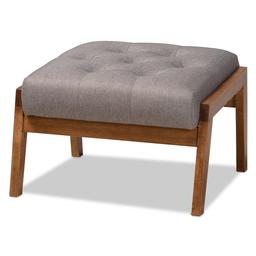 Baxton Studio Naeva Mid-Century Wood Footstool