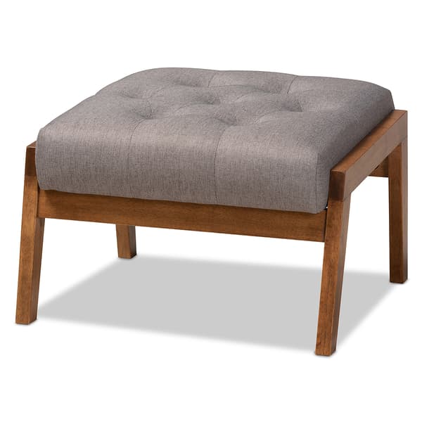 Baxton Studio Naeva Mid-Century Wood Footstool - image 