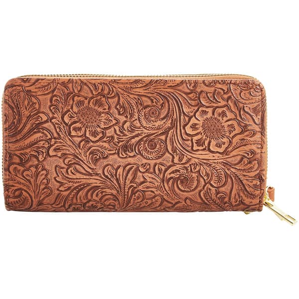 Womens Deluxity Tooled Medallion Wallet