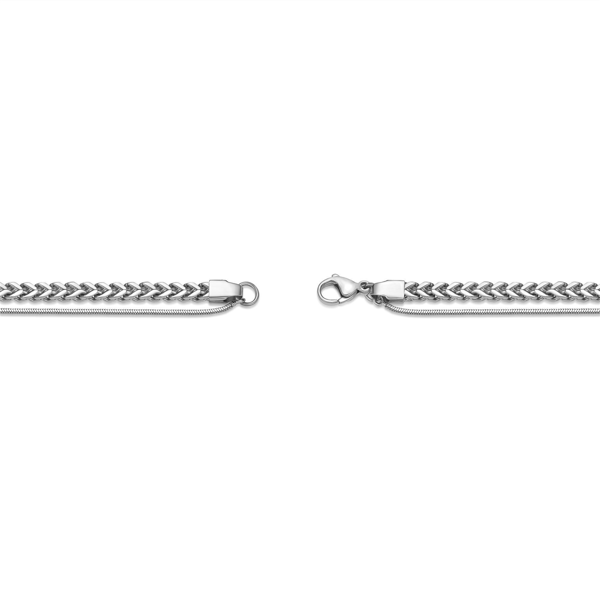 Mens Lynx Stainless Steel Layered Curb Chain Necklace